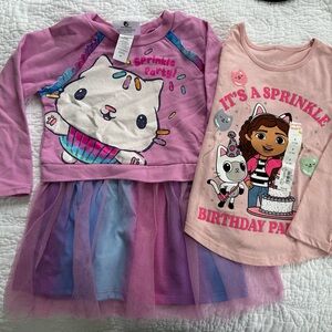 Jumping Beans Gabby’s Dollhouse Top NWT & Cakey Dress Bundle